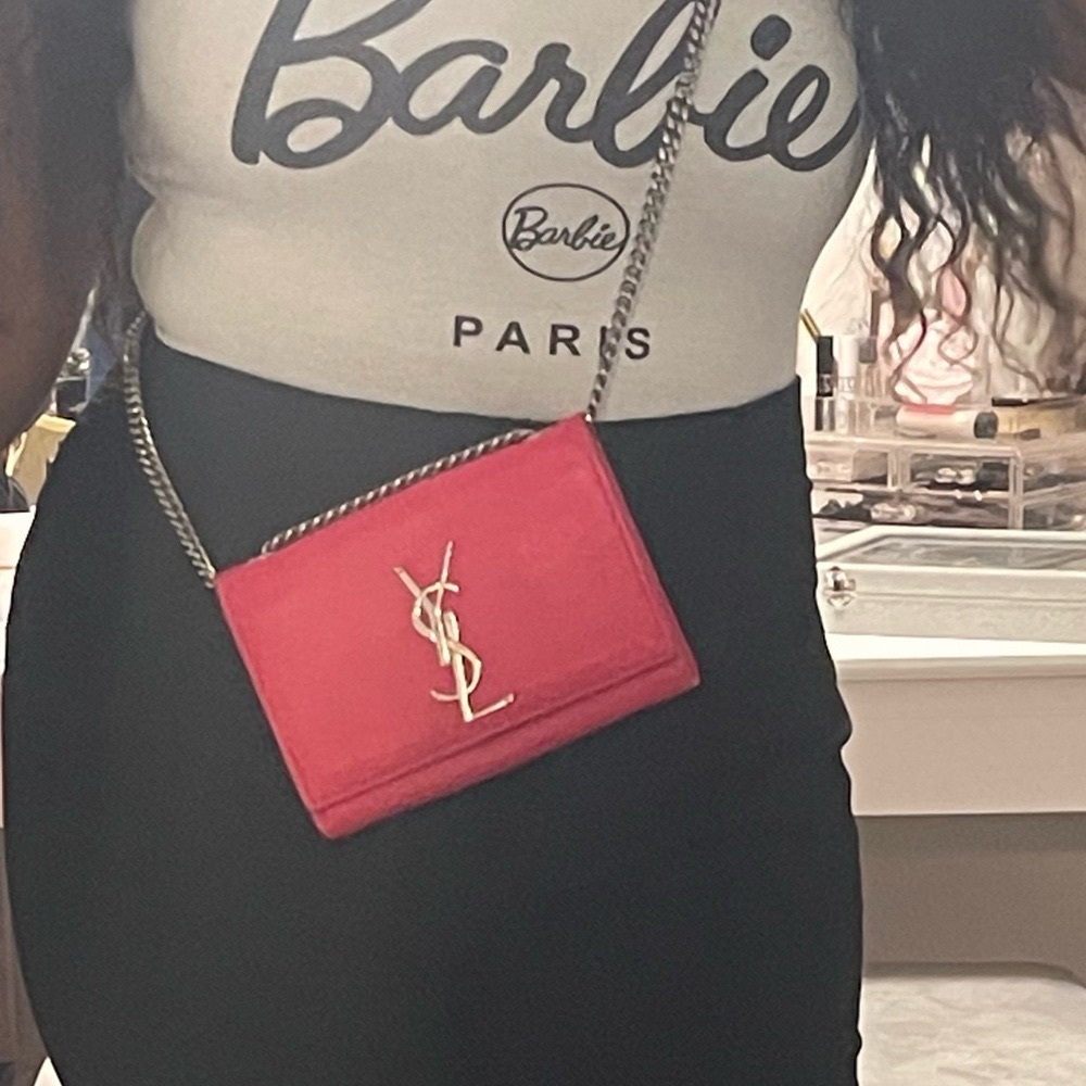 Authentic Saint Laurent Small Pink Kate Bag